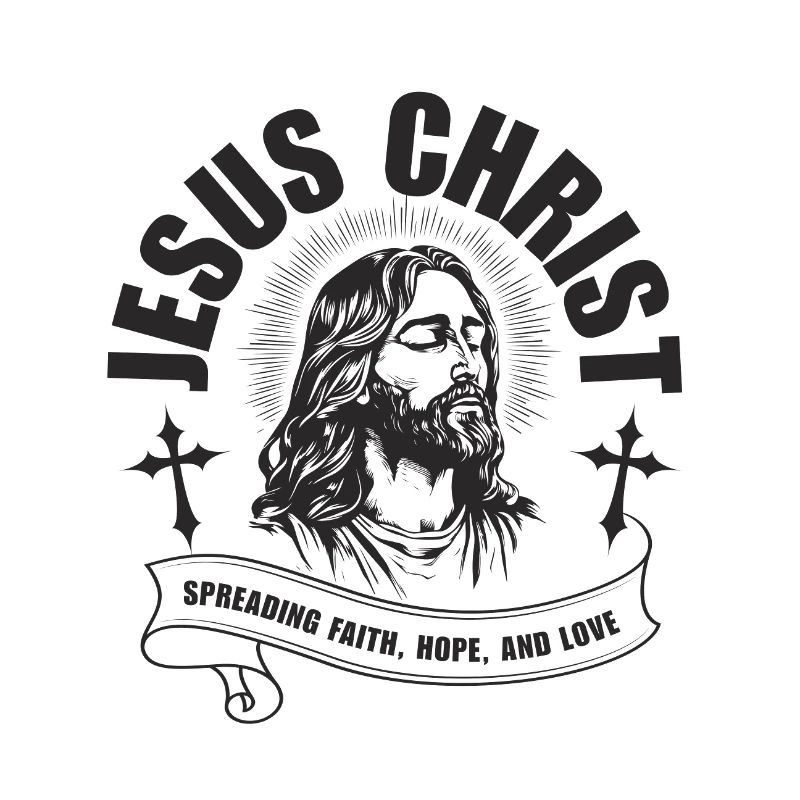 Portrait de Jésus-Christ avec ruban de foi