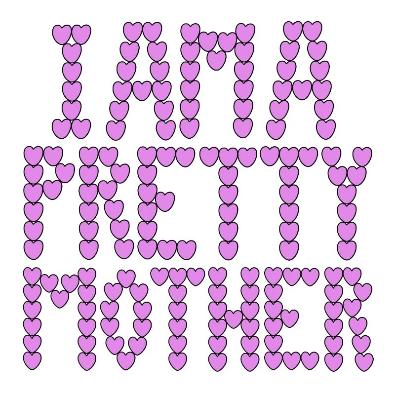 Ich bin eine hübsche Mutter, Typografie.