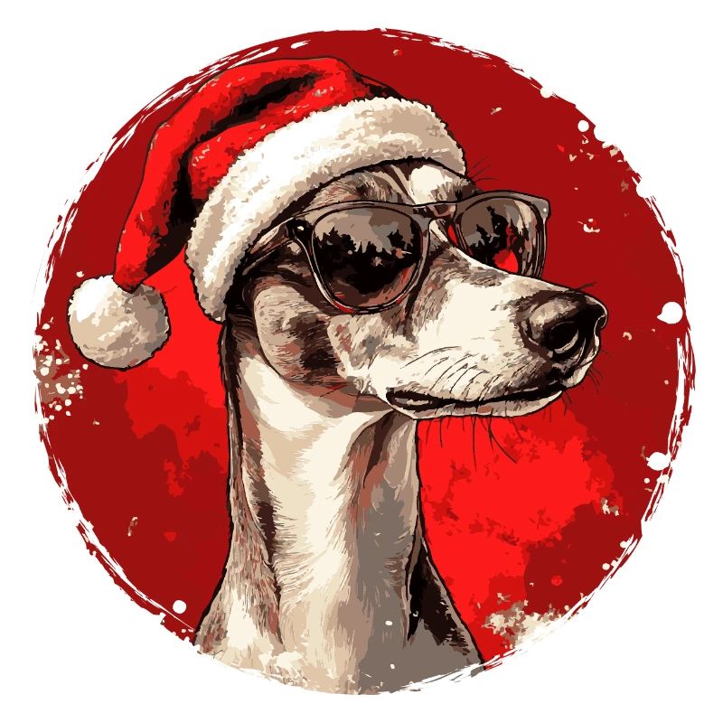 Great Dane with Santa Hat