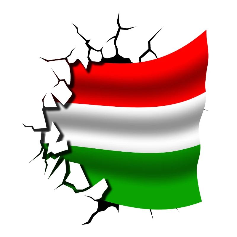 Drapeau de la Hongrie - Hongrie - Drapeau Broken Design