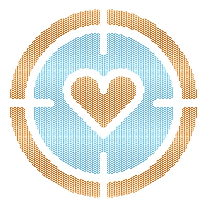 Heart in Target Emblem, atomic pattern