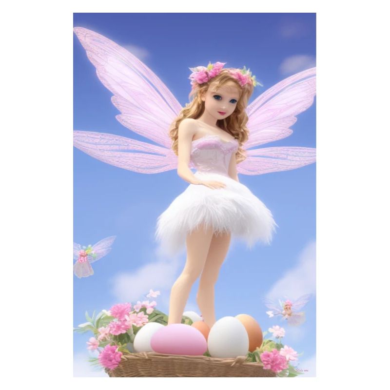 Pixie im Retro-Stil auf Ei - Ostern