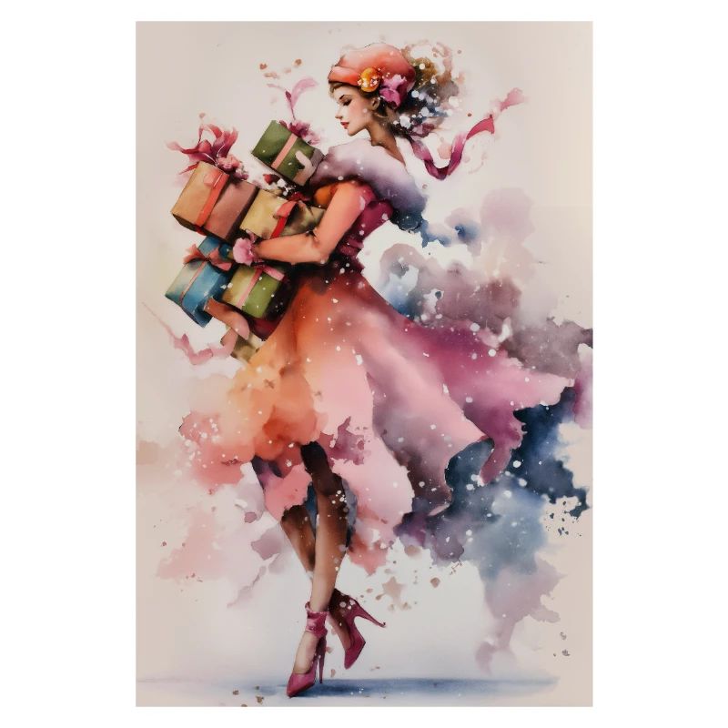 Déesse du cadeau aquarelle