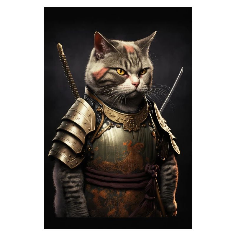Samurai Cat Cat Cool Japan Warrior
