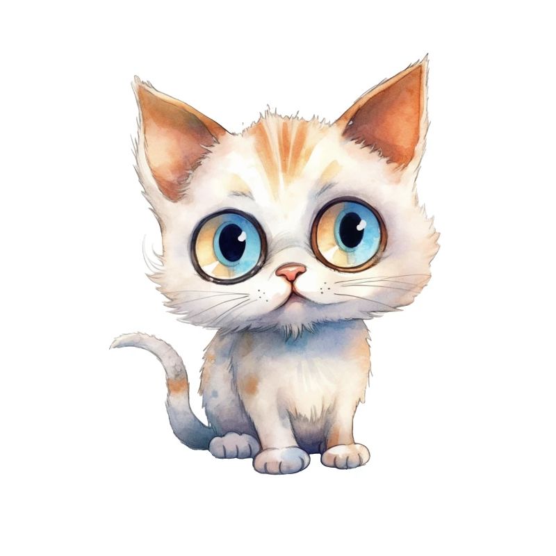 Dessin à l’aquarelle de chat