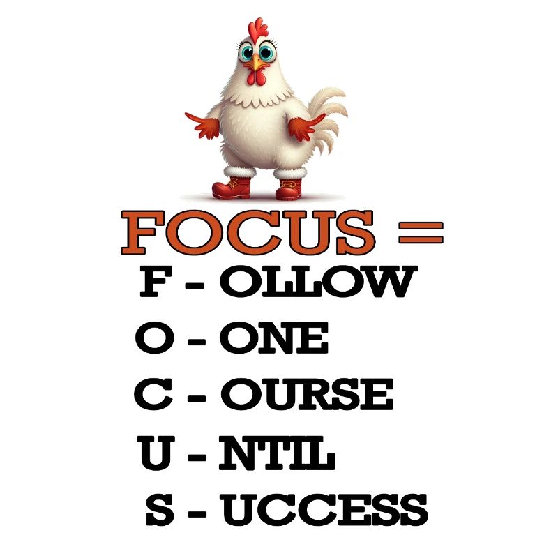 Citation de poulet motivante, concentration et succès, plaisir