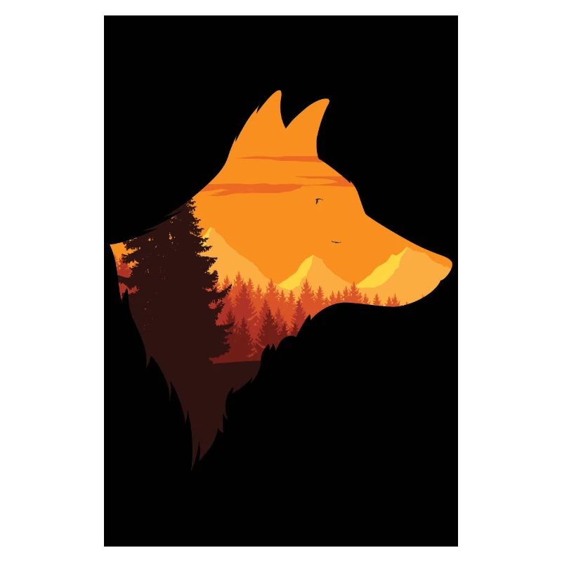 Wolf's head silhouette | Pack Moon Wolf Gift