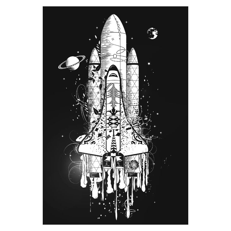 Navette spatiale imaginative dans le style graffiti