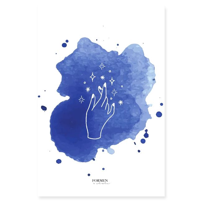 Poster - Hand - Sterne - Wand - Deko - Funkeln