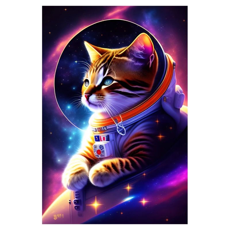 Affiche du chat dans l’espace