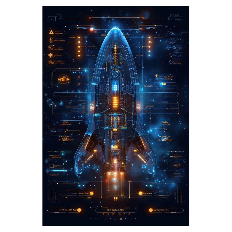 Futuristic Spaceship Blueprint: Advanced Tech