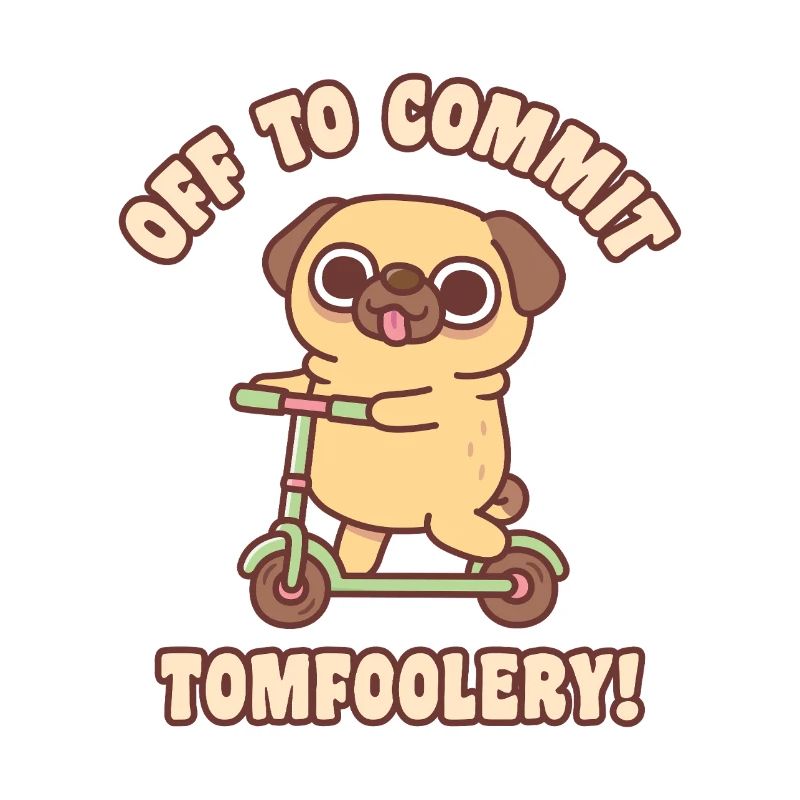 Cute Pug On Kick Scooter Off To Commit Tomfoolery