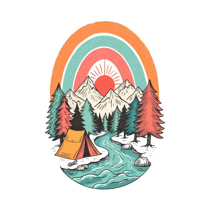 Berglandschaft Camping im Sonnenbogen