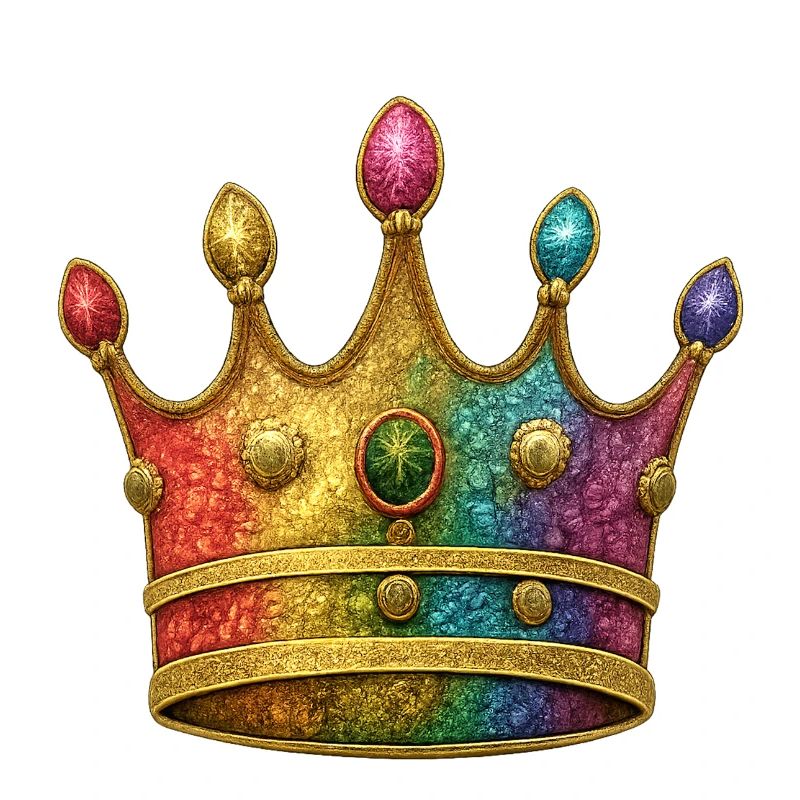 Vibrant Rainbow Royal Crown Design