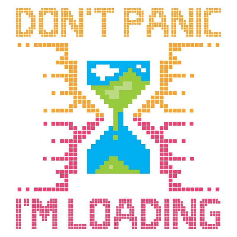 Don't Panic – Pixel Loading Sanduhr