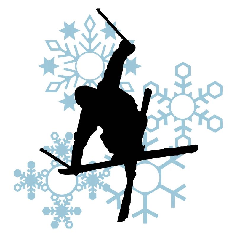 Skis avec flocons de neige
