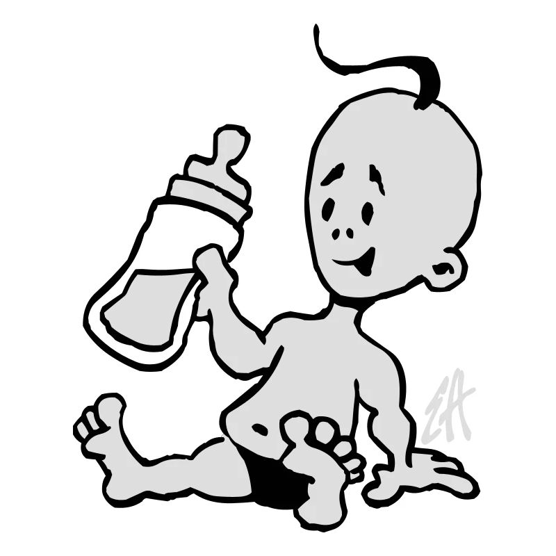 Baby mit einer Milchflasche