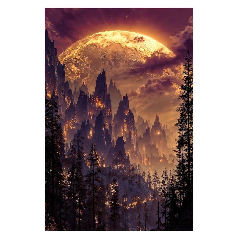 Fiery Summit at Dusk