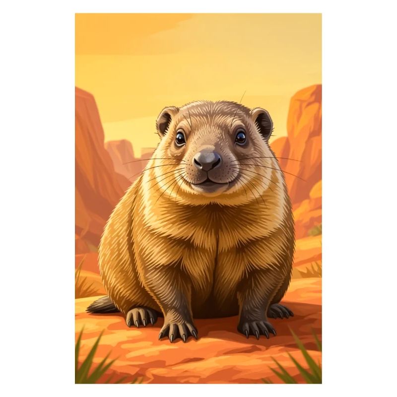 Realistic cute Comic Rock Hyrax