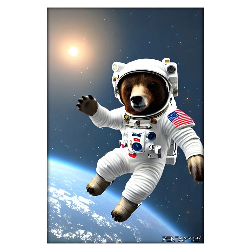 Bear Wildlife Astronaut Future Sci-Fi Technology