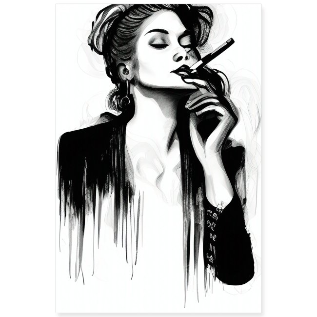SIIKALINE CANVAS SMOKING LADY