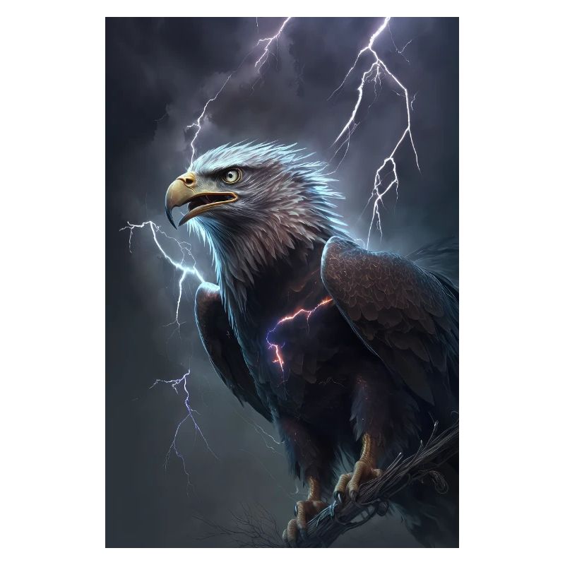 Eagle Lightning Cool Storm Animal Bird Epic