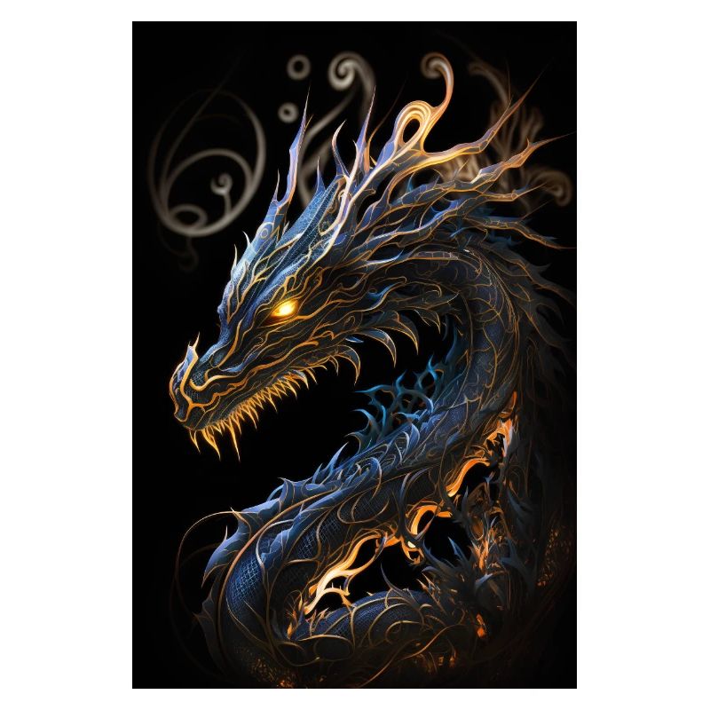 Fiery Dragon - Impression d’affiche de créature mythique