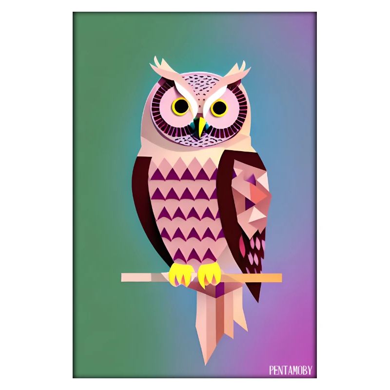 Eule Wütend Polygon Waldtier Wildnis Vogel Nacht