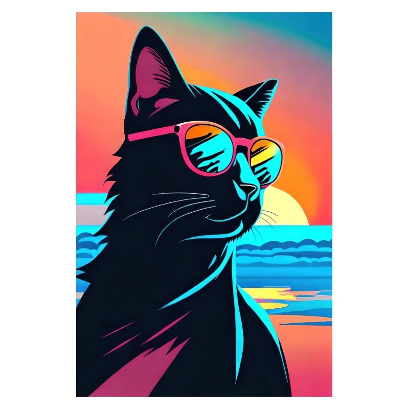 Synthwave Katze