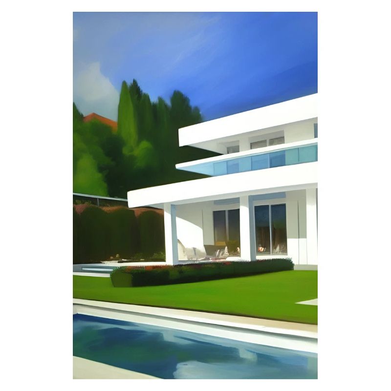 White villa with pool