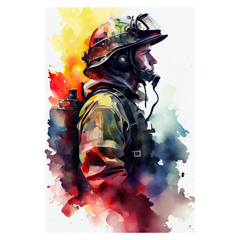 Aquarelle de pompier