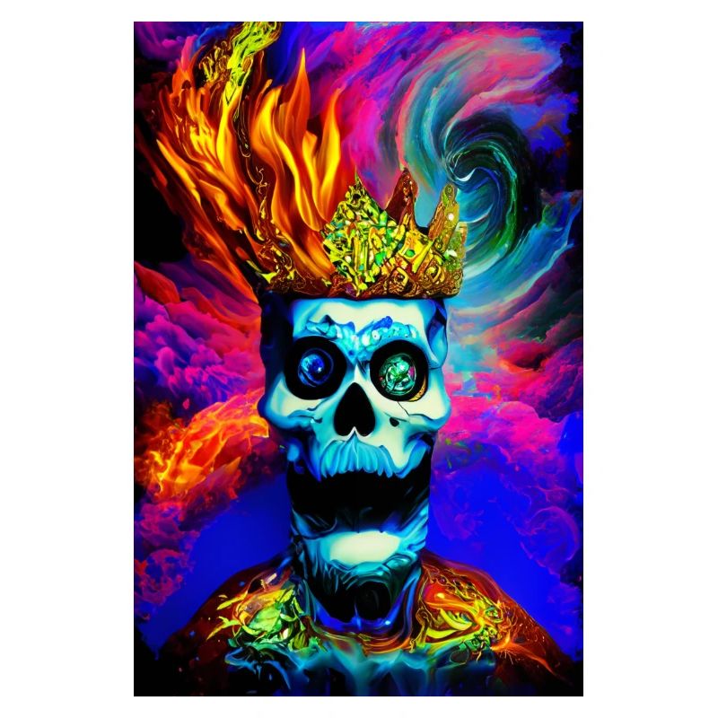 Skull Head Hell On Fire Prismatic