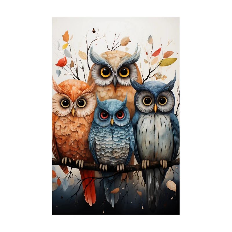 Mutter Eule und ihre Eulen Kinderzimmer-Poster