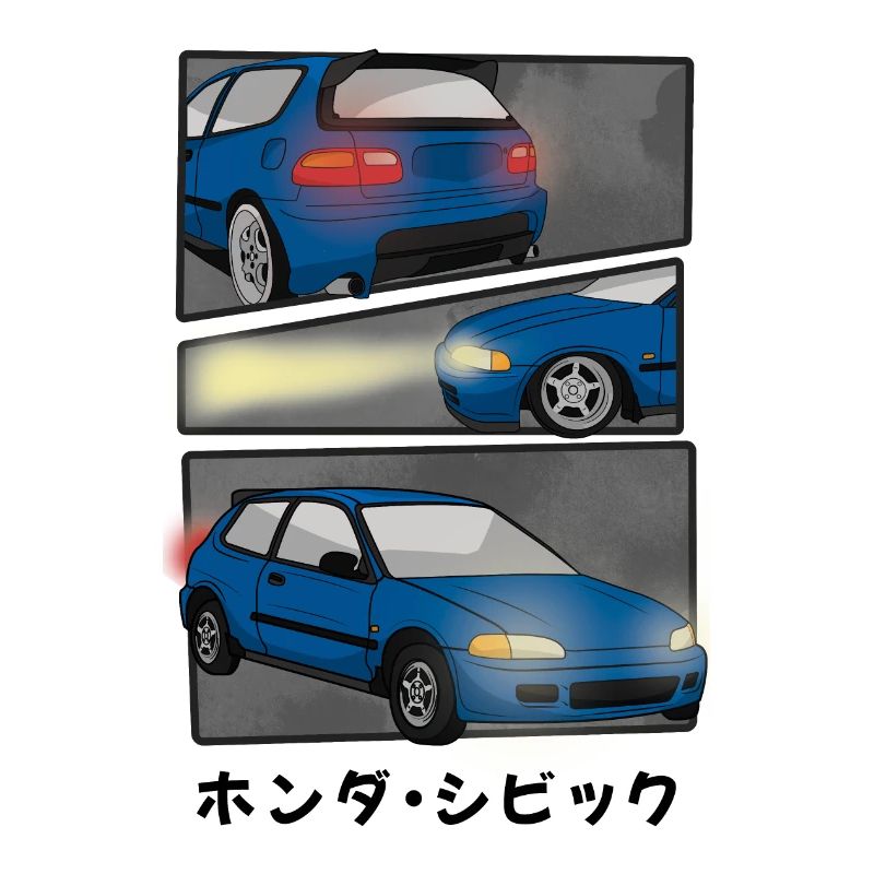 NIGHT BLUE CAR COMIC / HATCHBACK