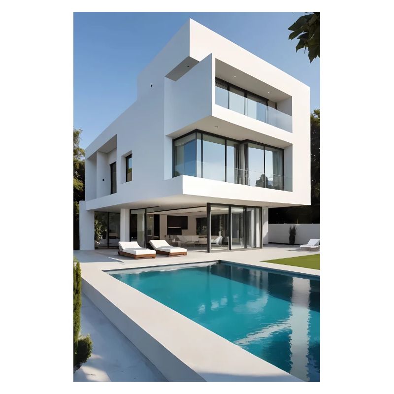 Villa blanche avec piscine