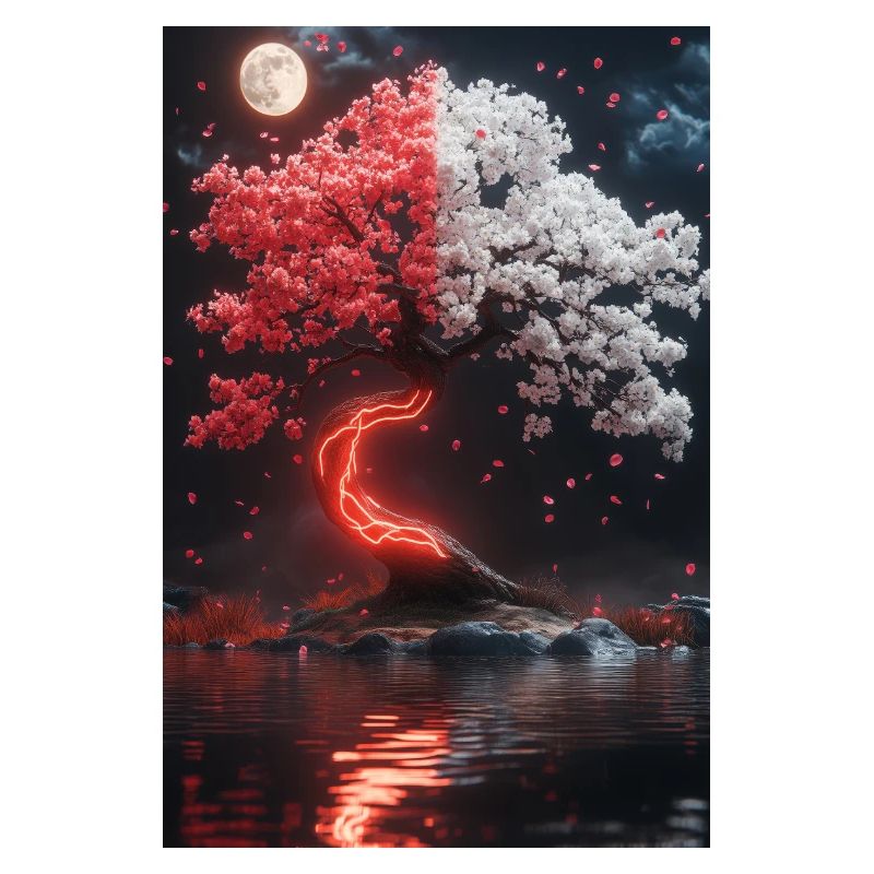 Magic Tree Moonlight Reflection