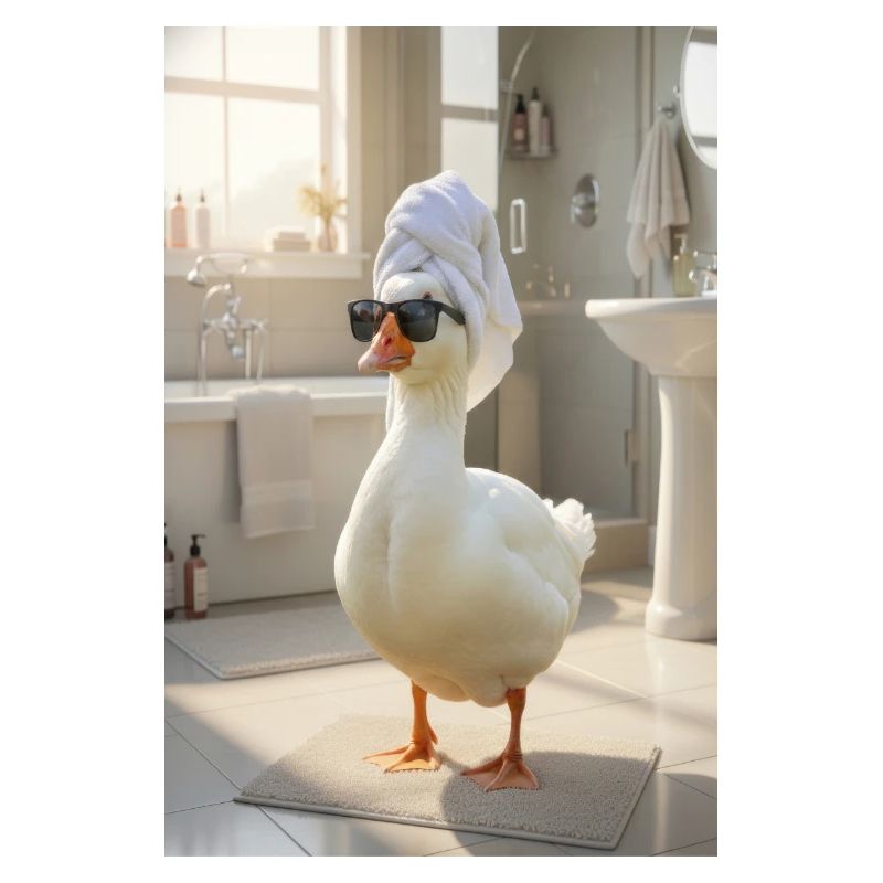 Turban de canard de spa en serviette
