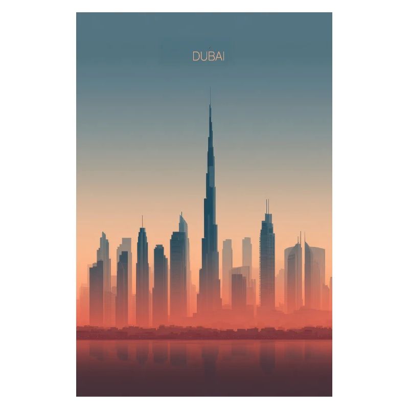 Dubai Skyline in Pastel Hues