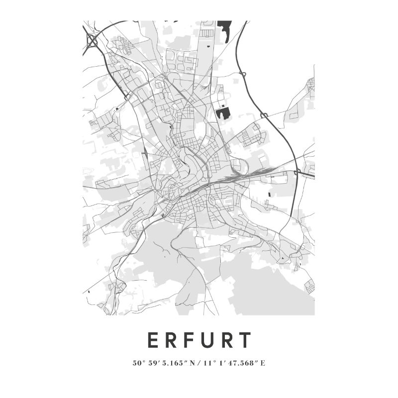 Erfurt Thuringia map city map city map map