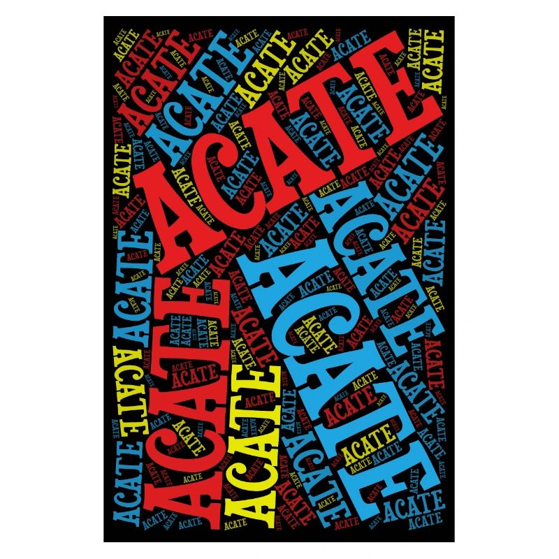 Affiche de collage de mots Sicile Idée cadeau Acate