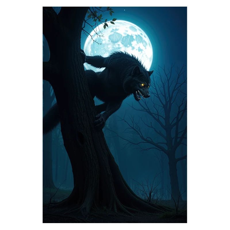 Teeth-baring werewolf