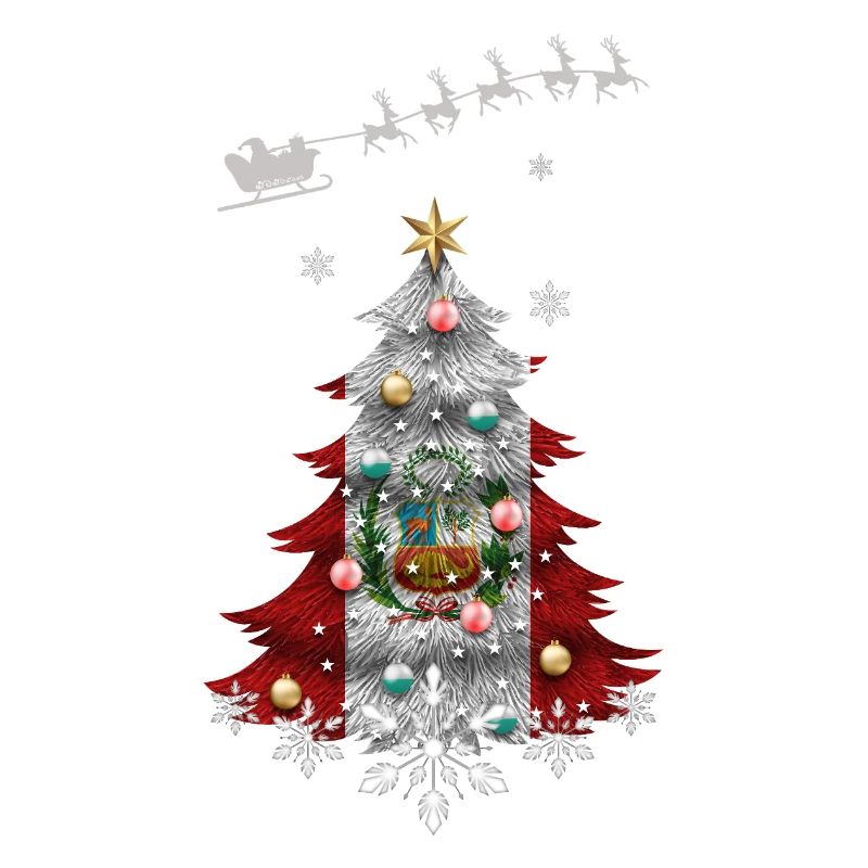 Christmas tree with Peru flag