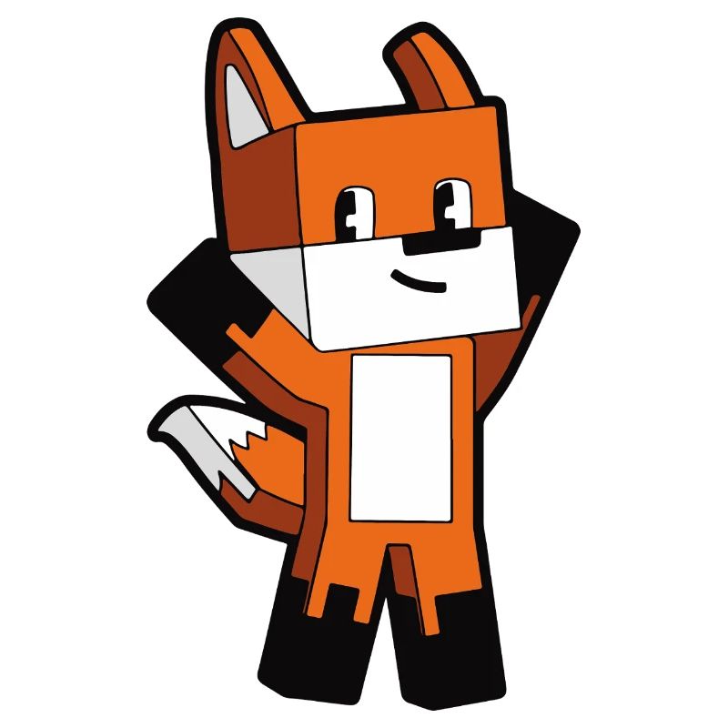 Bunter Voxelfuchs