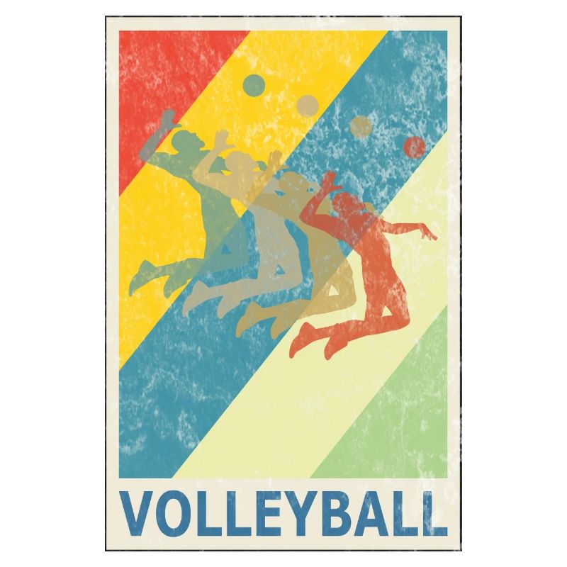 Retro Vintage Style Beach Volleyball Player