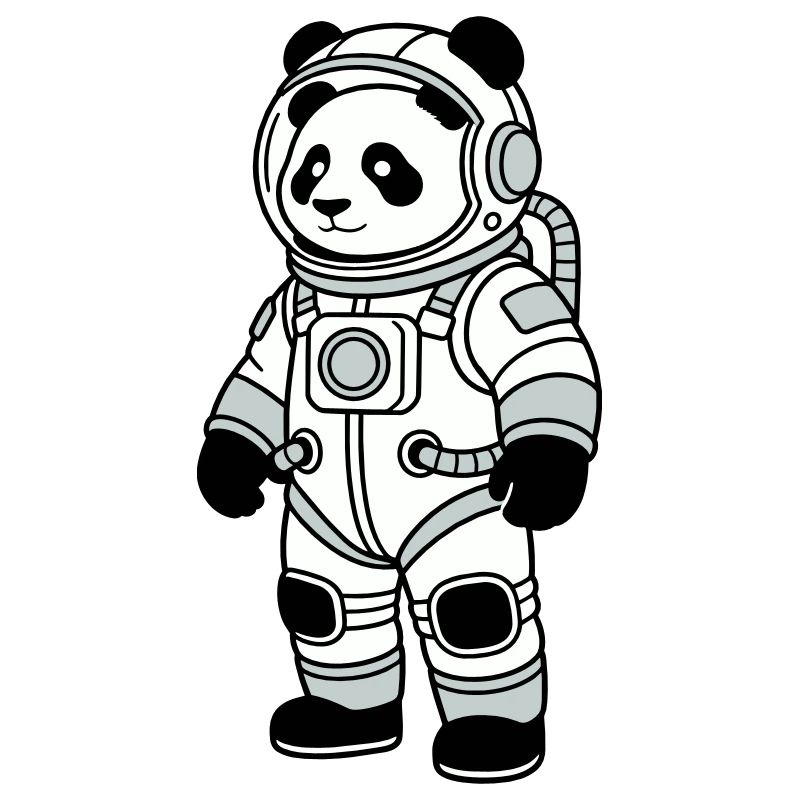 Panda-Bär-Raumanzug