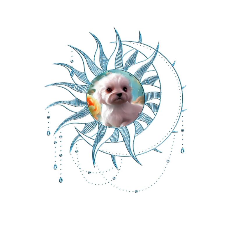Chiot mignon avec des fleurs