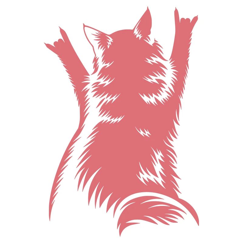 Rock Cat Back View – Devil Horns