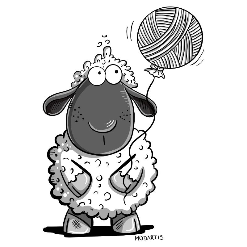Sheep with wool balloon