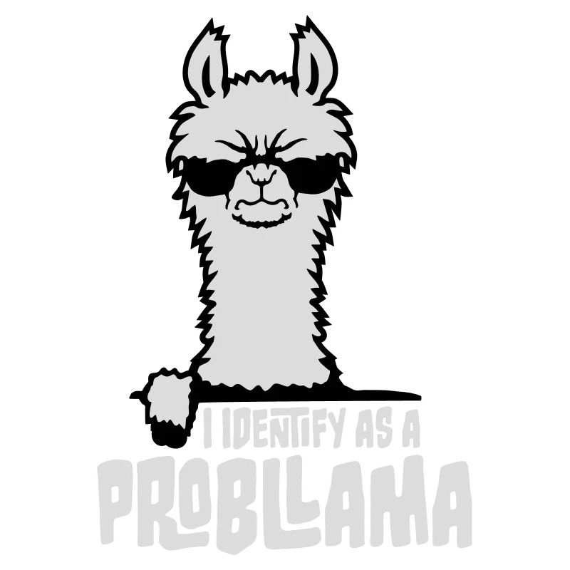 I Identify As A Probllama Cool Lama Problem Spruch