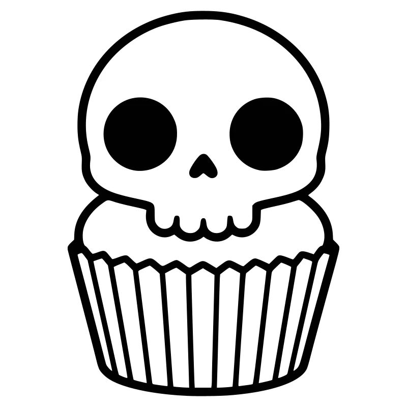 Cupcake effrayant | Crâne d’Halloween